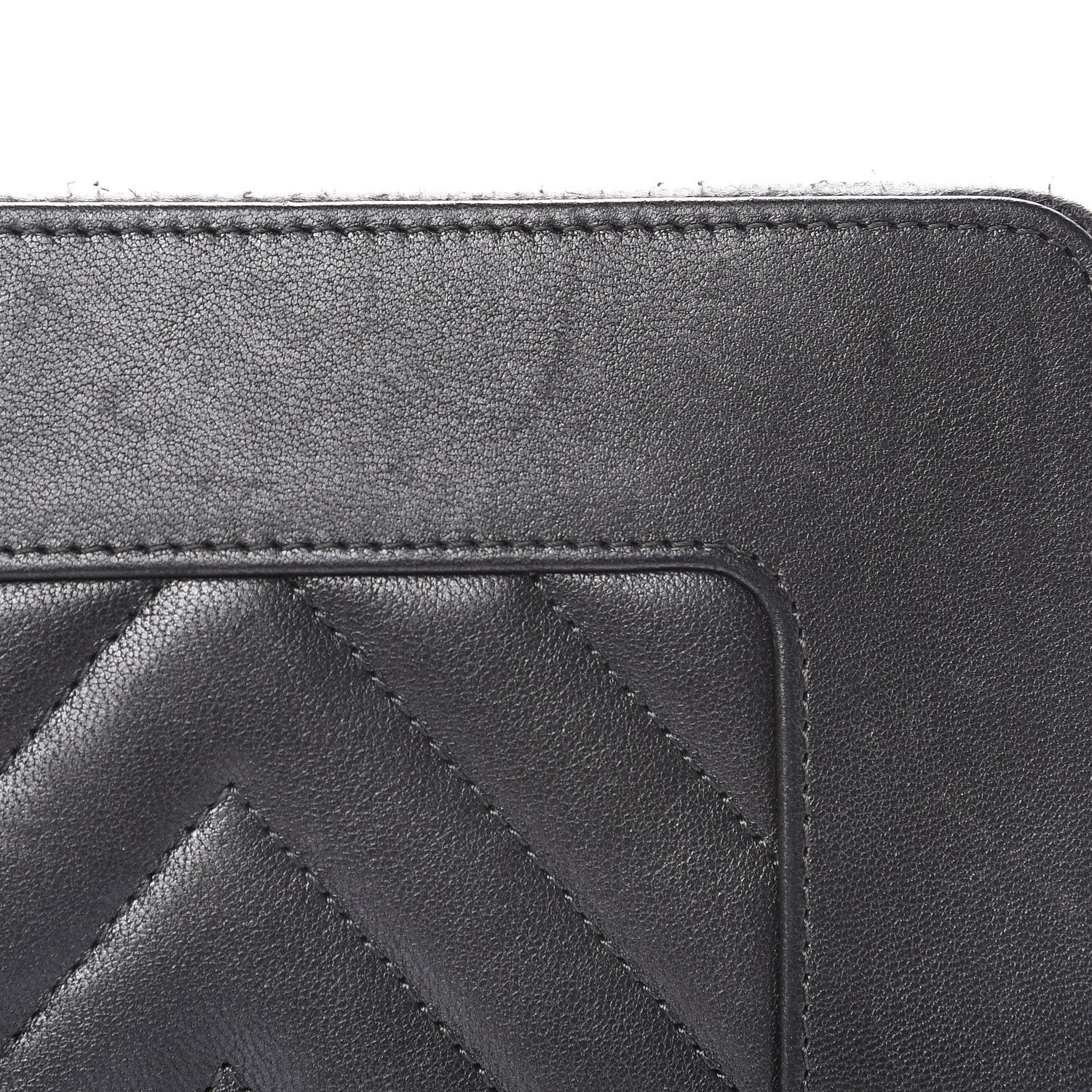 Chanel Sheepskin Chevron Quilted Mademoiselle Vintage Zip Around Wallet Grey 14 of 15