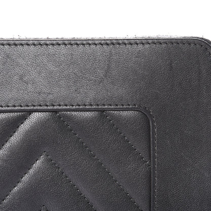 Chanel Sheepskin Chevron Quilted Mademoiselle Vintage Zip Around Wallet Grey 14 of 15