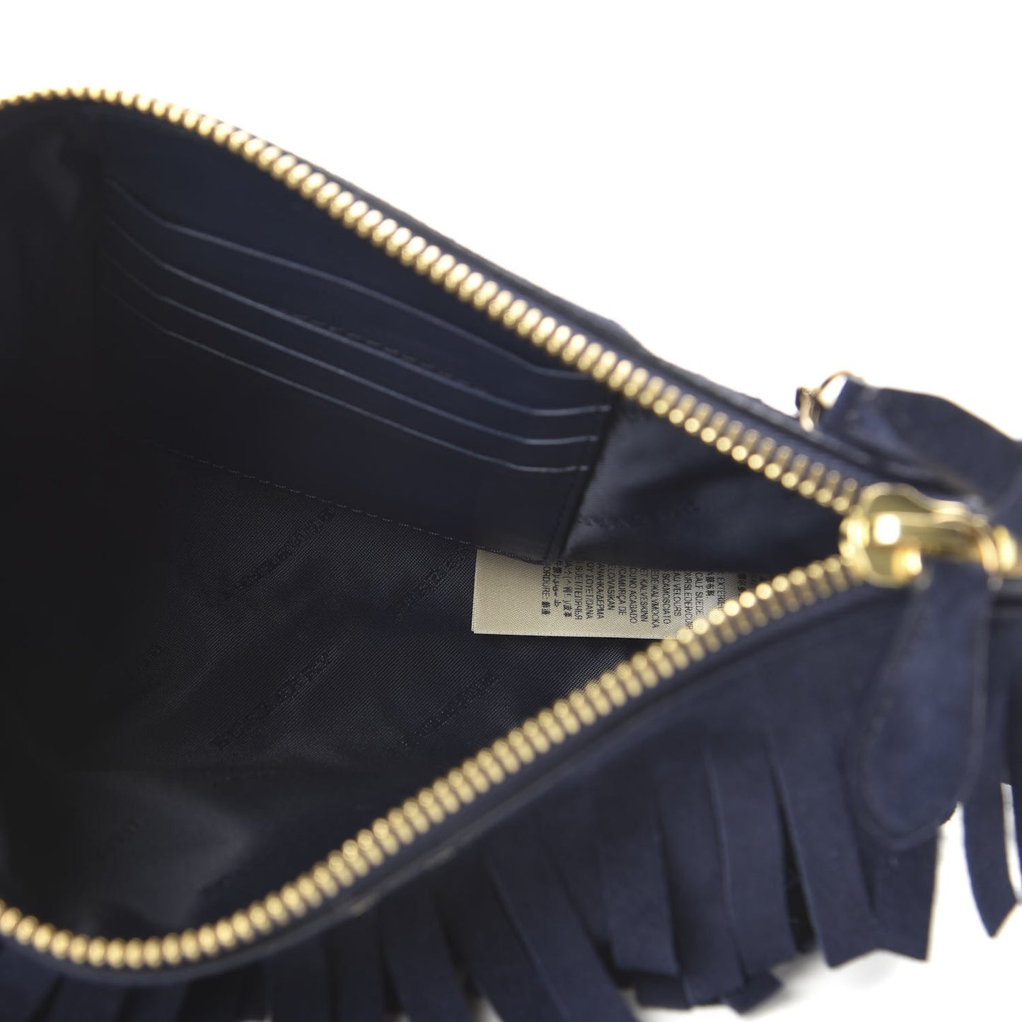 Suede Fringe Peyton Crossbody Clutch Bag Blue