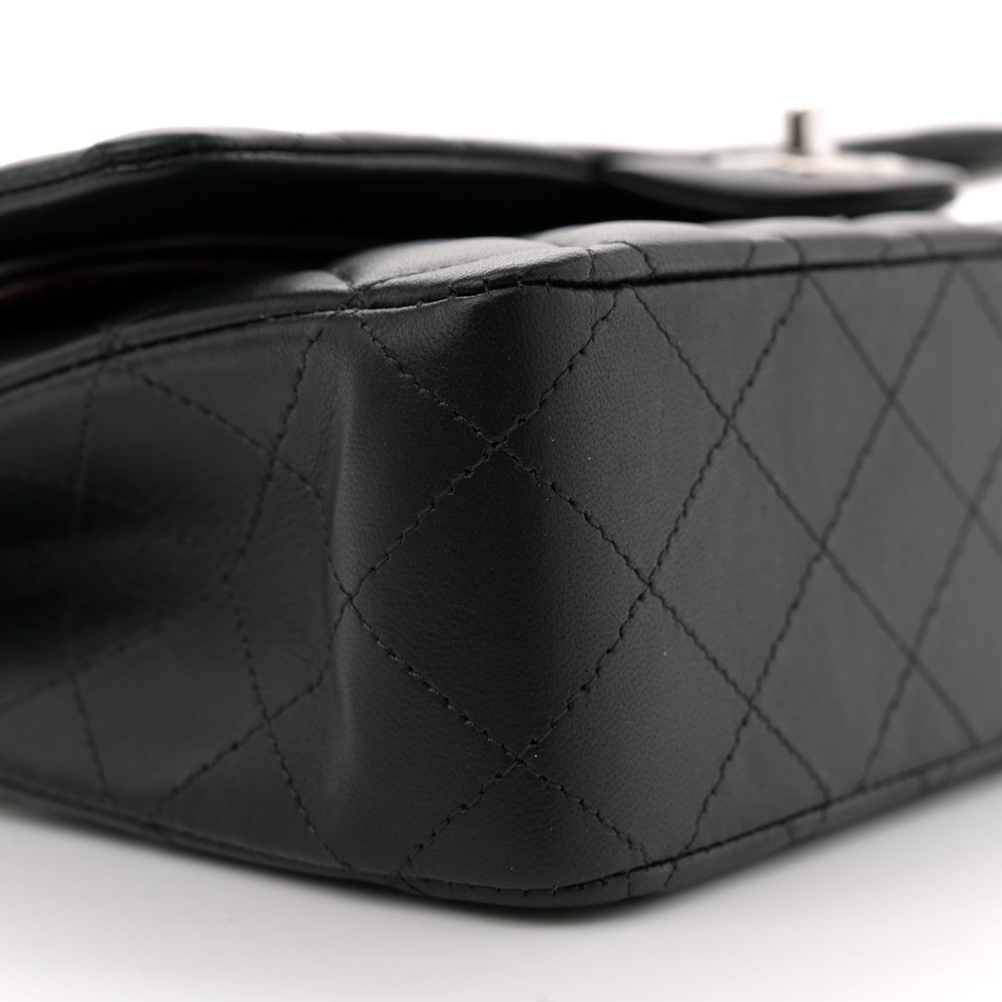 Lambskin Quilted Medium Double Flap Black