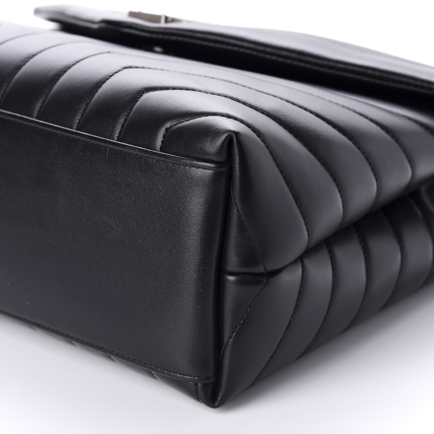 Saint Laurent Calfskin Y Quilted Monogram Medium Loulou Chain Satchel Black 7 of 11
