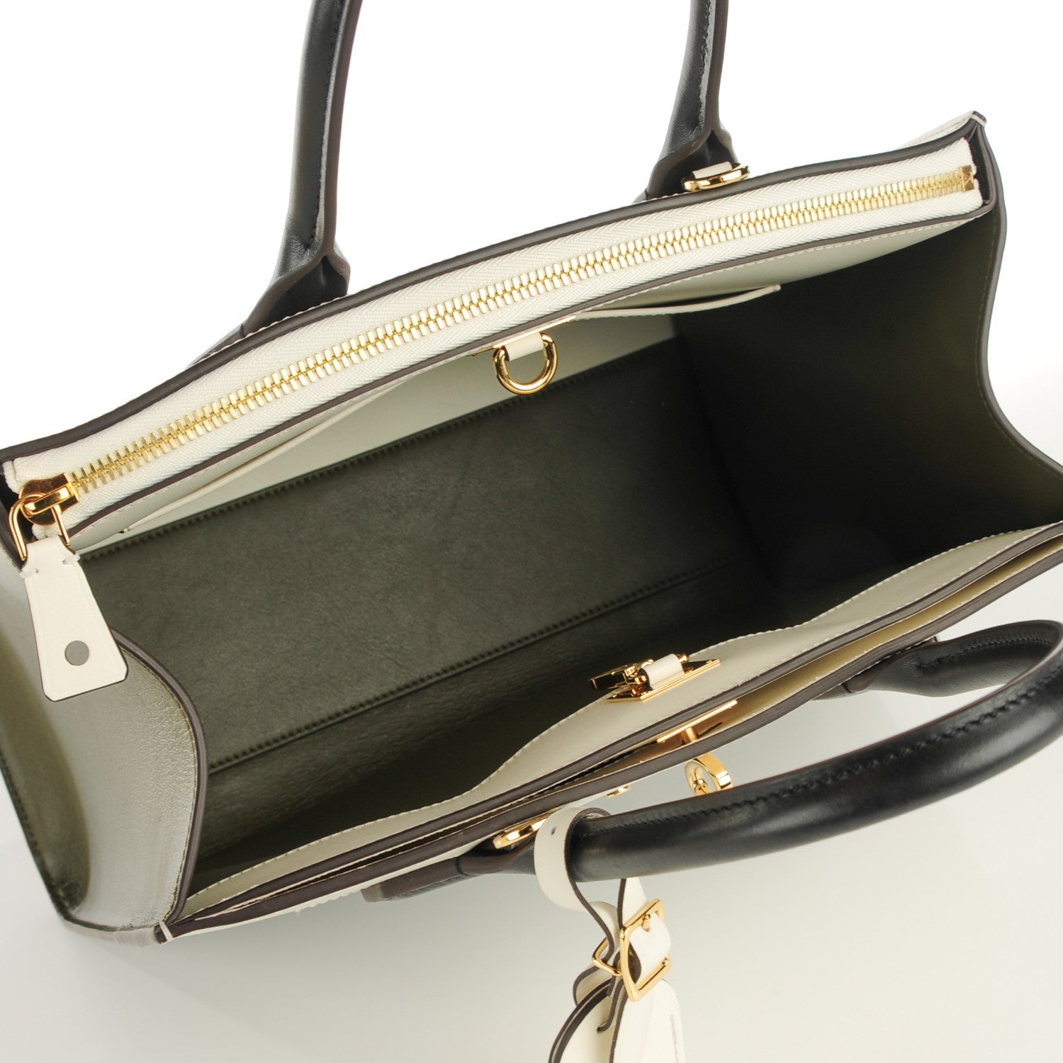 Louis Vuitton Calfskin City Steamer MM Kaki Kaki White 6 of 7