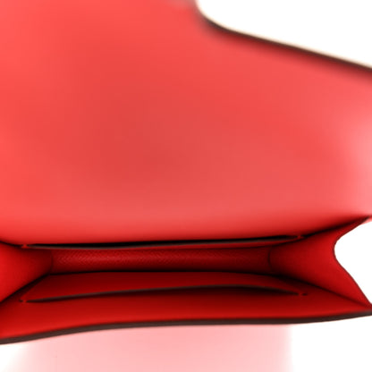 Hermes Epsom Enamel Constance Slim Wallet Rose Texas Rouge De Coeur 5 of 7