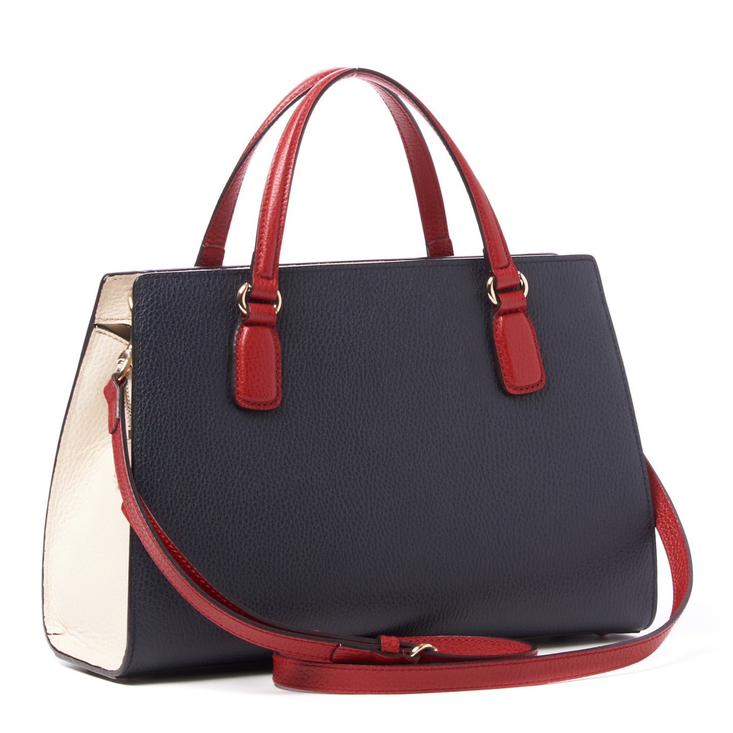 Dollar Calfskin Medium Soho Top Handle Satchel Blue Hibiscus Red Mystic White