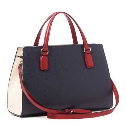 Gucci Dollar Calfskin Medium Soho Top Handle Satchel Blue Hibiscus Red Mystic White 2 of 10