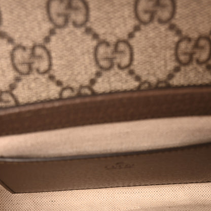 Gucci GG Supreme Monogram Textured Dollar Calfskin Web Mini Ophidia Envelope Shoulder Bag Beige Ebony New Acero 5 of 9