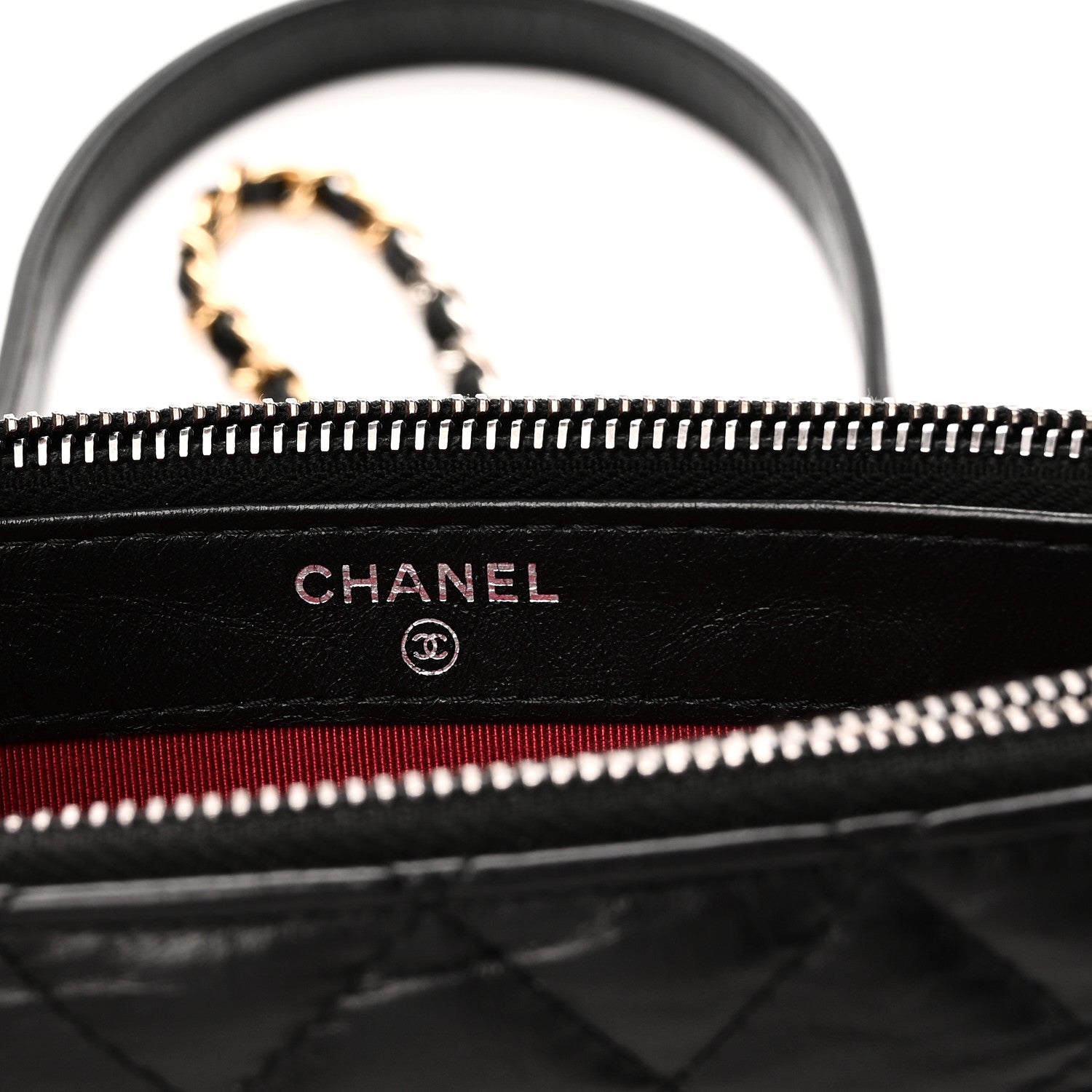 Chanel Aged Calfskin Quilted Small Gabrielle Clutch With Chain Black 8 of 13