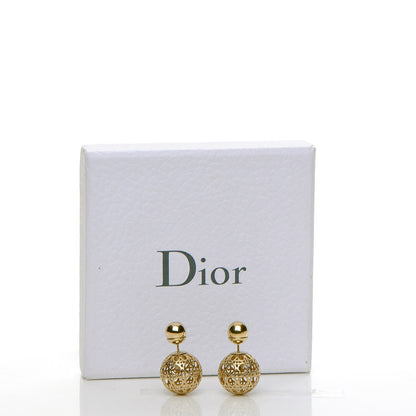 Christian Dior Cannage Mise En Dior Tribal Earrings Gold 5 of 5