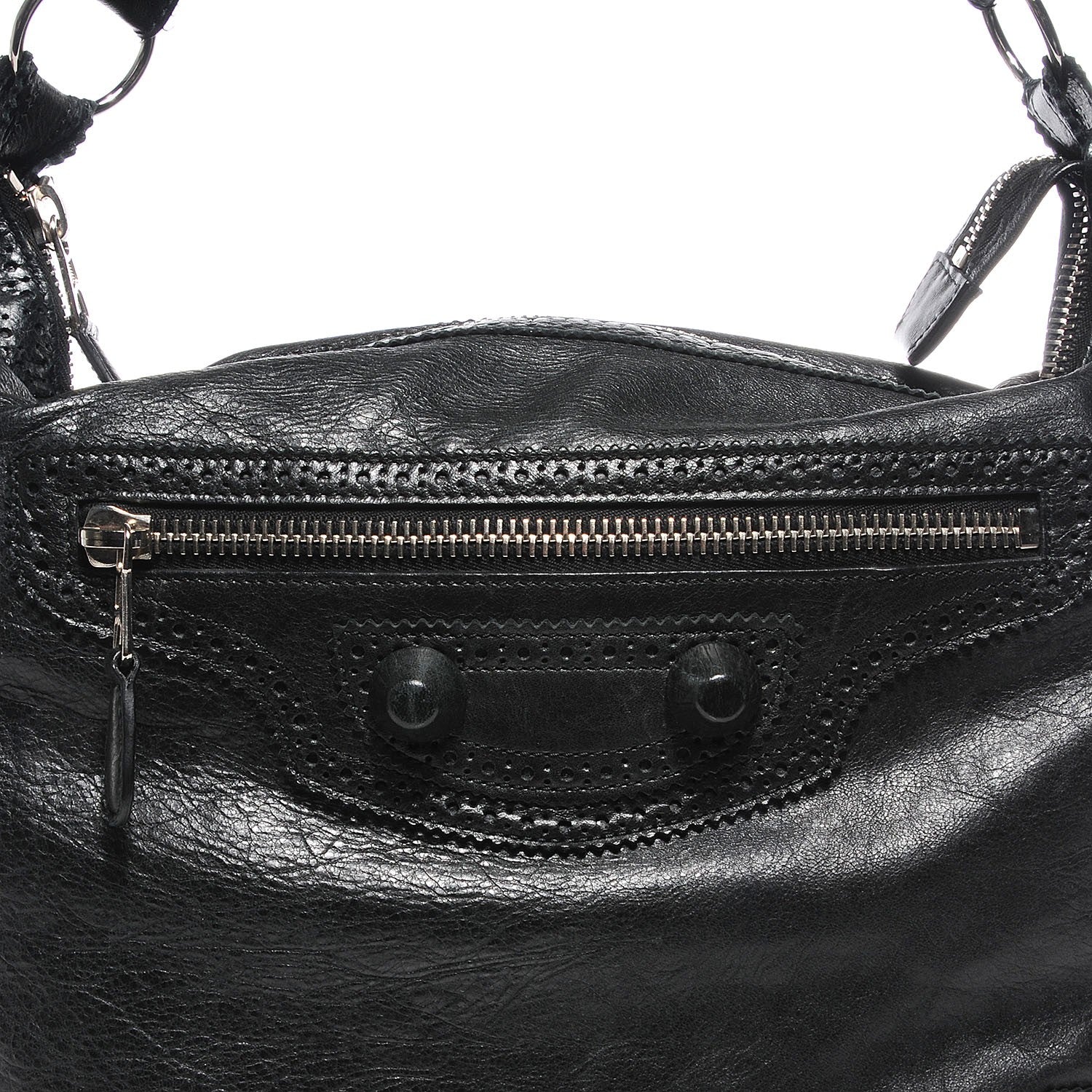 Balenciaga Agneau Giant Brogues Hardware Day Hobo Black 4 of 13