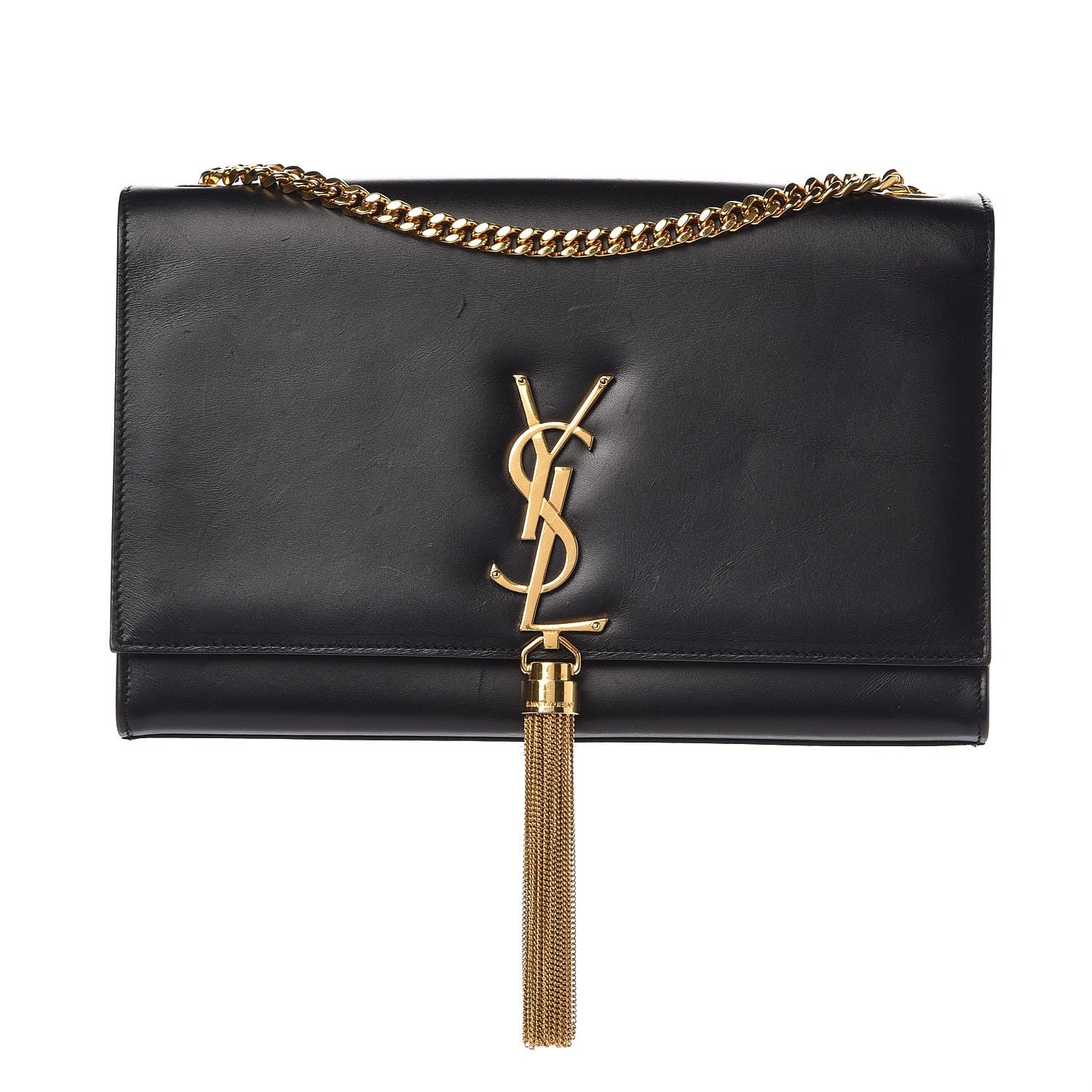 Saint Laurent Smooth Calfskin Medium Classic Monogram Kate Tassel Satchel Black 1 of 11