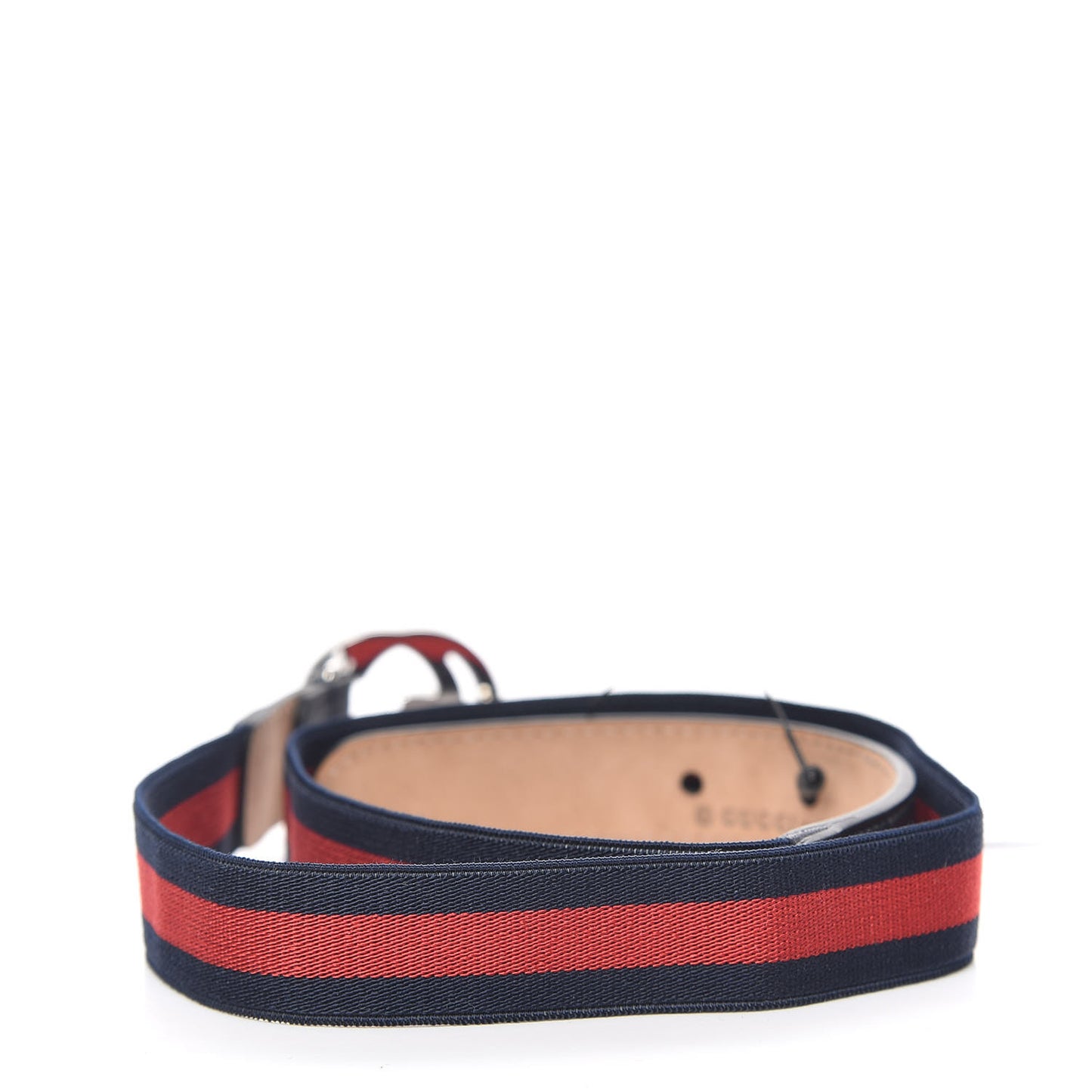 Elastic Nylon Calfskin Web Kids Interlocking G Belt L Navy