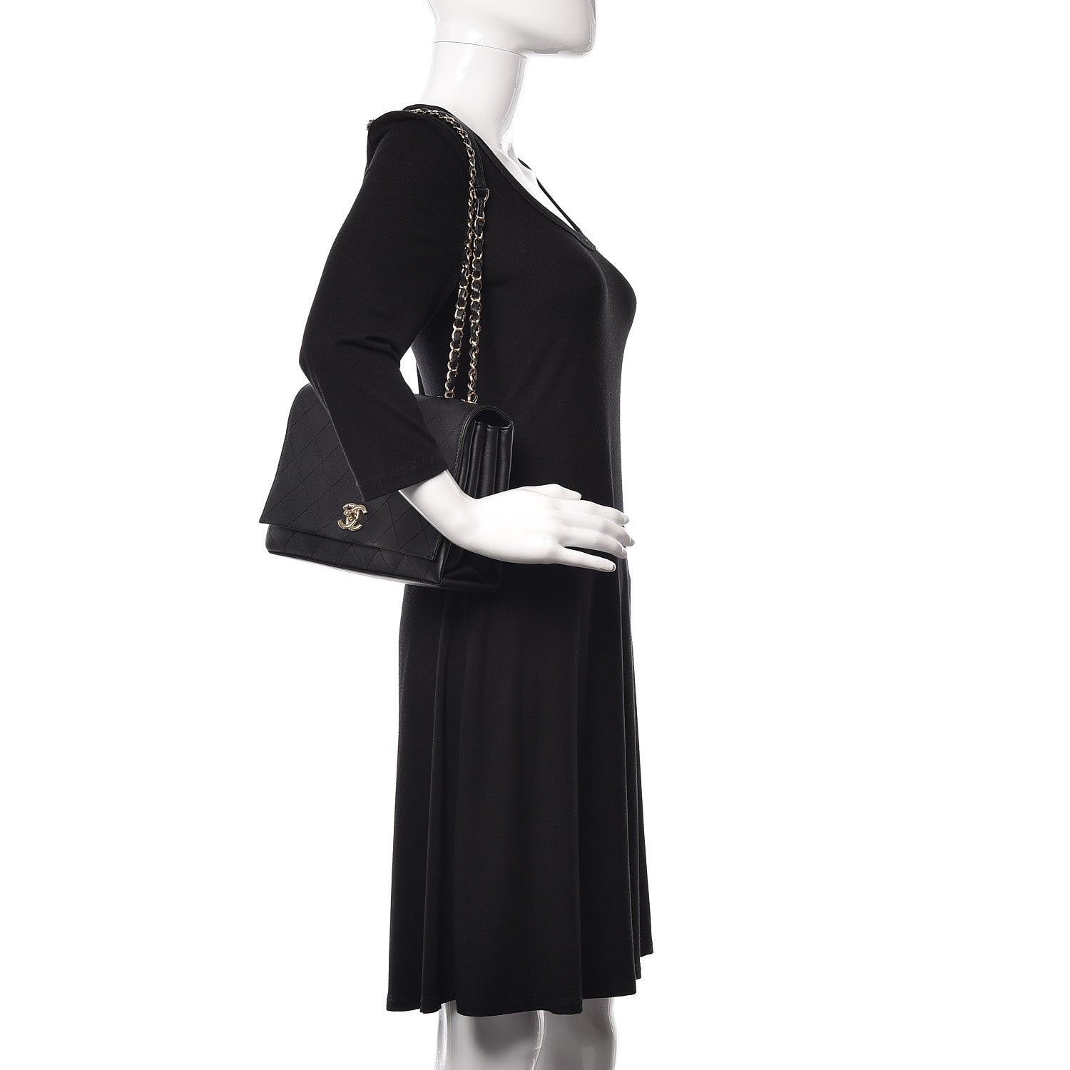 Chanel Calfskin Stitched Large Flap Black 2 of 18