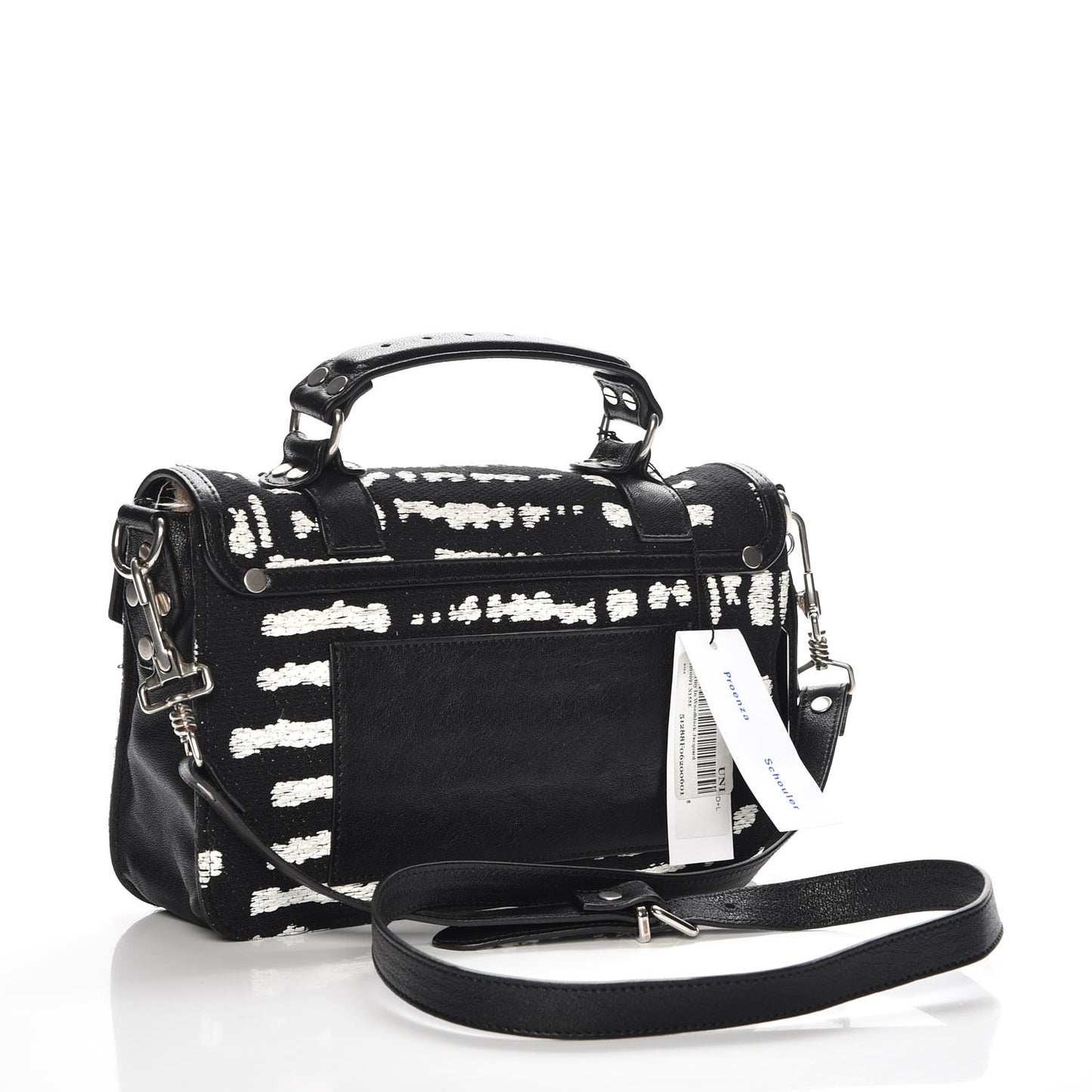 Jacquard Woodblock PS1 Tiny Satchel Black White