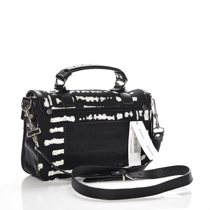 Proenza Schouler Jacquard Woodblock PS1 Tiny Satchel Black White 4 of 9