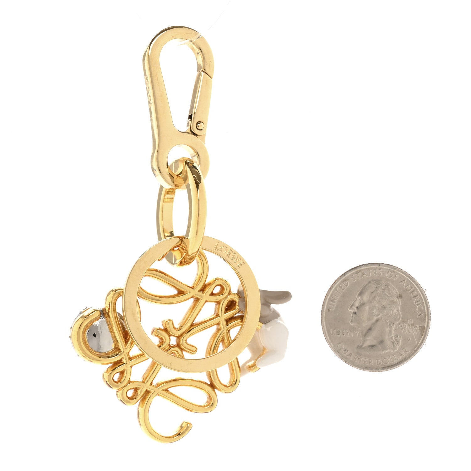 Loewe X SUNA FUJITA Metal Anagram Bunny Bag Charm Key Holder Gold 2 of 2