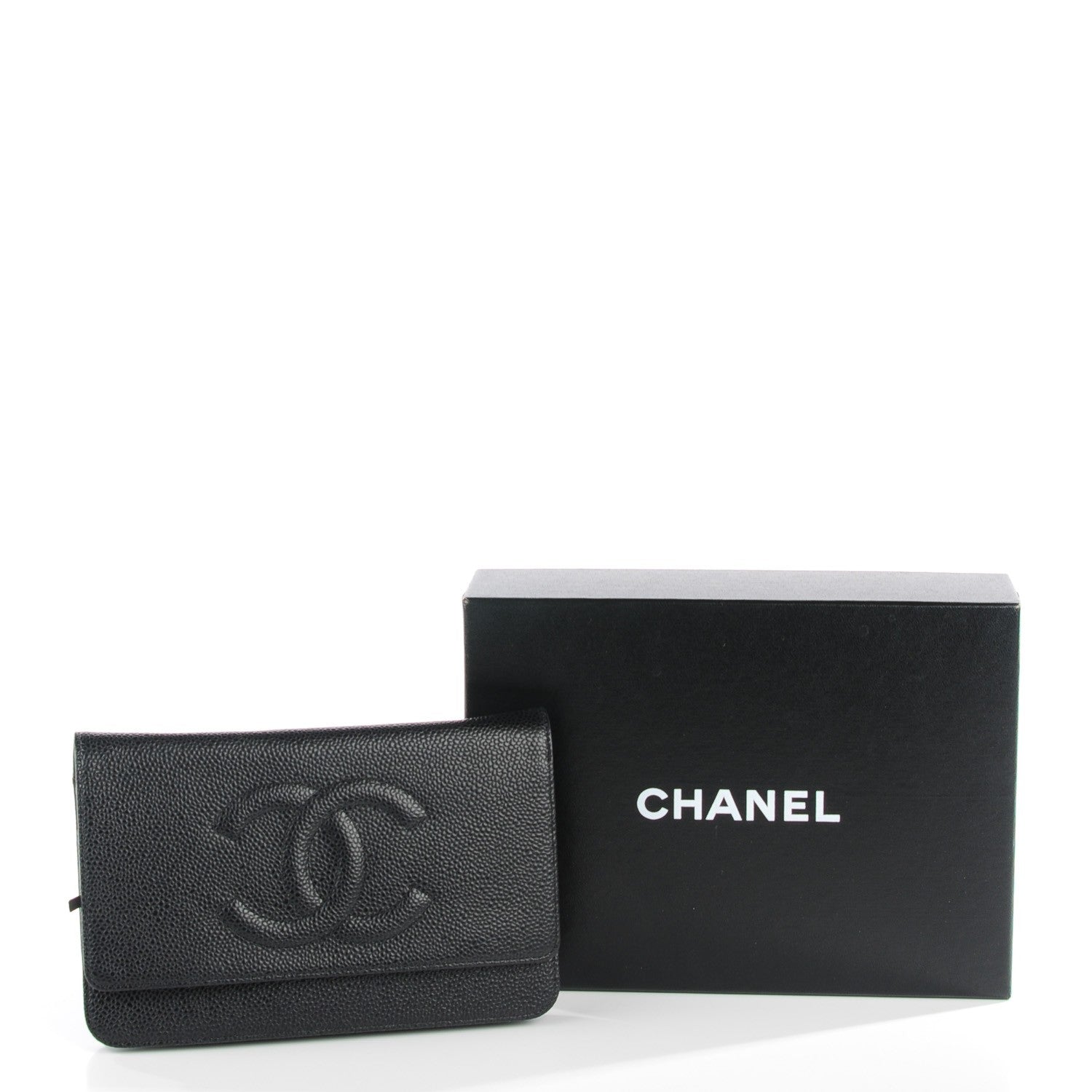 Chanel Caviar Timeless CC Wallet on Chain WOC Black 5 of 9