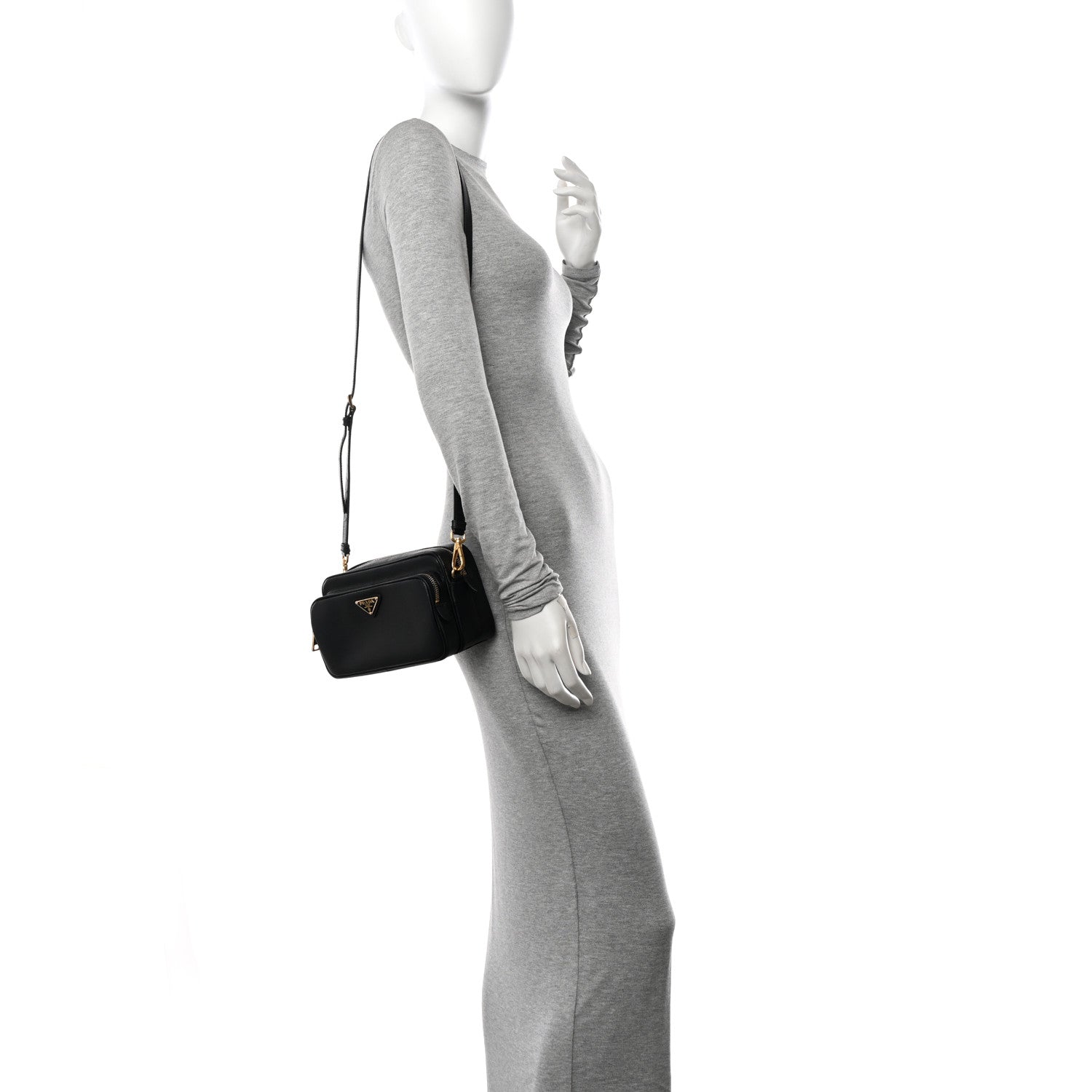 Prada Saffiano Lux Camera Case Crossbody Bag Black 2 of 12
