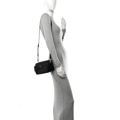 Prada Saffiano Lux Camera Case Crossbody Bag Black 2 of 12