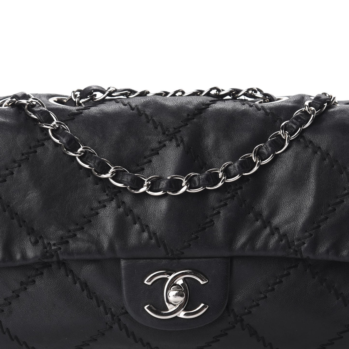Lambskin Ultimate Stitch Flap Black