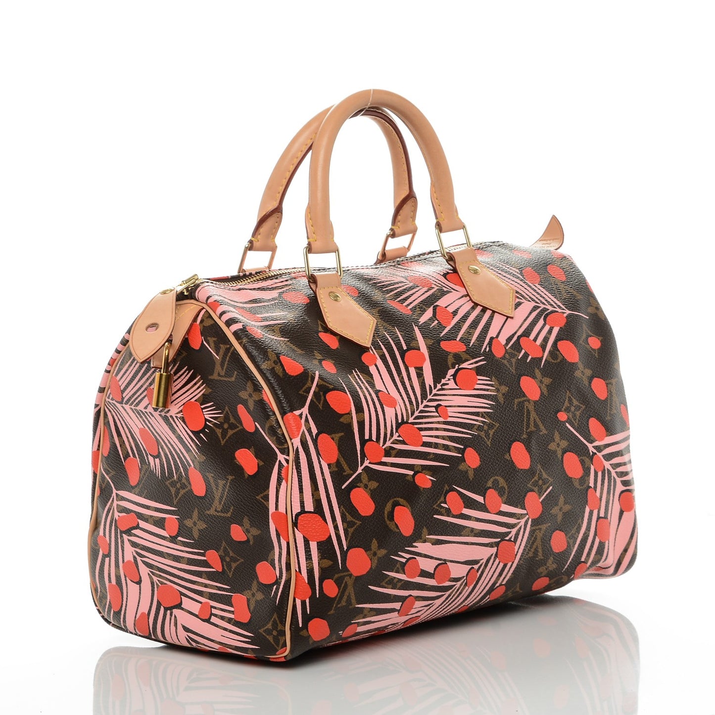 Monogram Jungle Dots Speedy 30 Sugar Pink Poppy