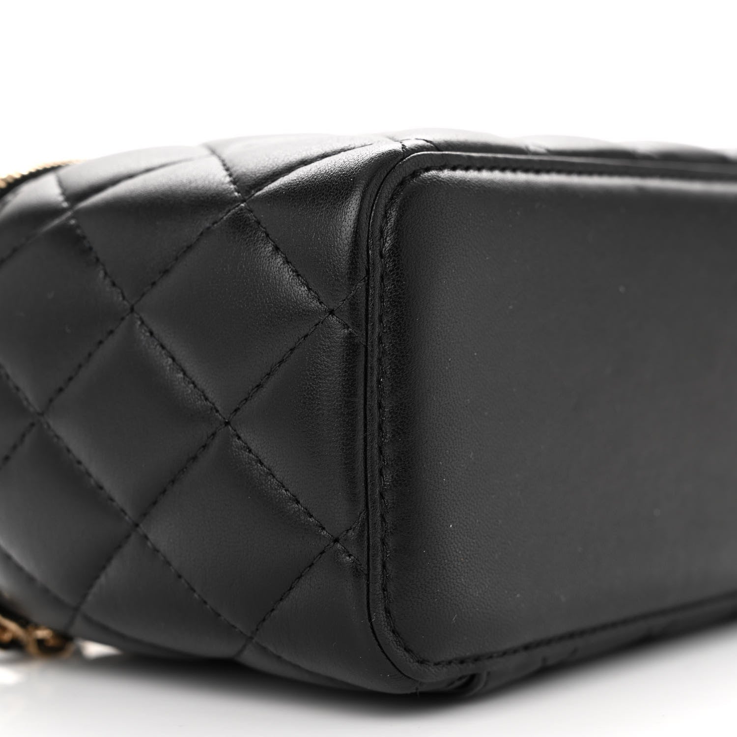Chanel Lambskin Quilted Small Pearl Crush Vanity Case With Chain Black 9 of 11
