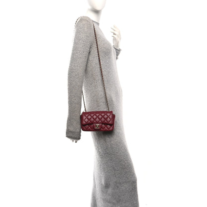 Chanel Lambskin Quilted Extra Mini Flap Bag Burgundy 2 of 11