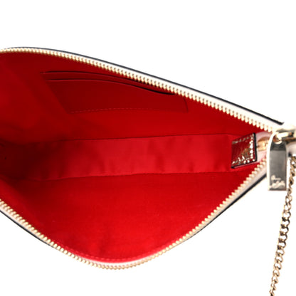 Christian Louboutin Iridescent Textured Calfskin Loubila Chain Clutch Gold 5 of 10
