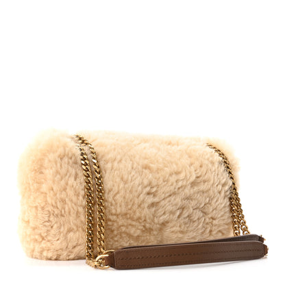 Saint Laurent Shearling Calypso Crossbody Crema Naturel Dark Cigar 3 of 10