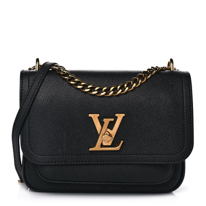 Louis Vuitton Grained Calfskin Lockme Chain Bag Black 1 of 14