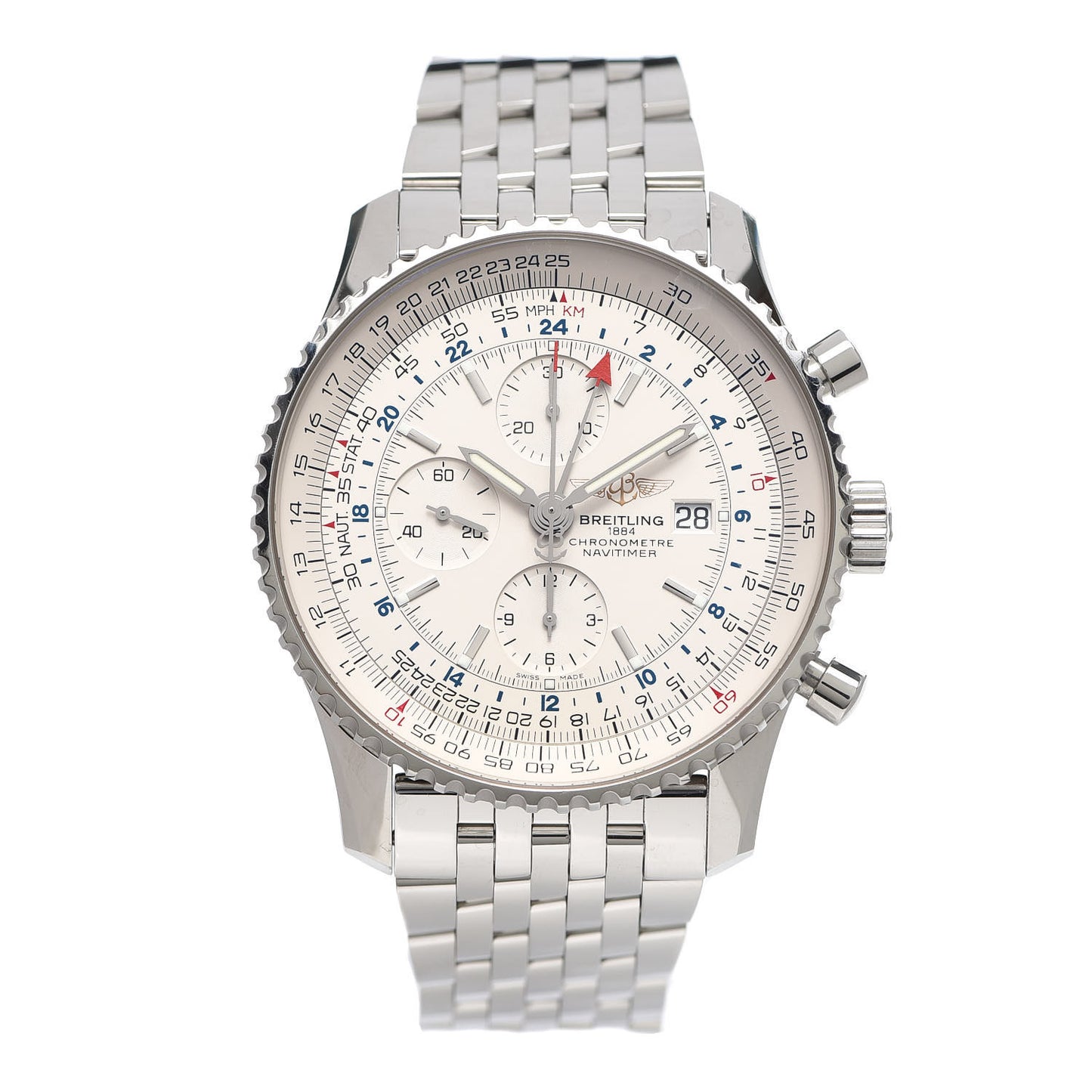 Stainless Steel 46mm Navitimer World Automatic Watch A24322