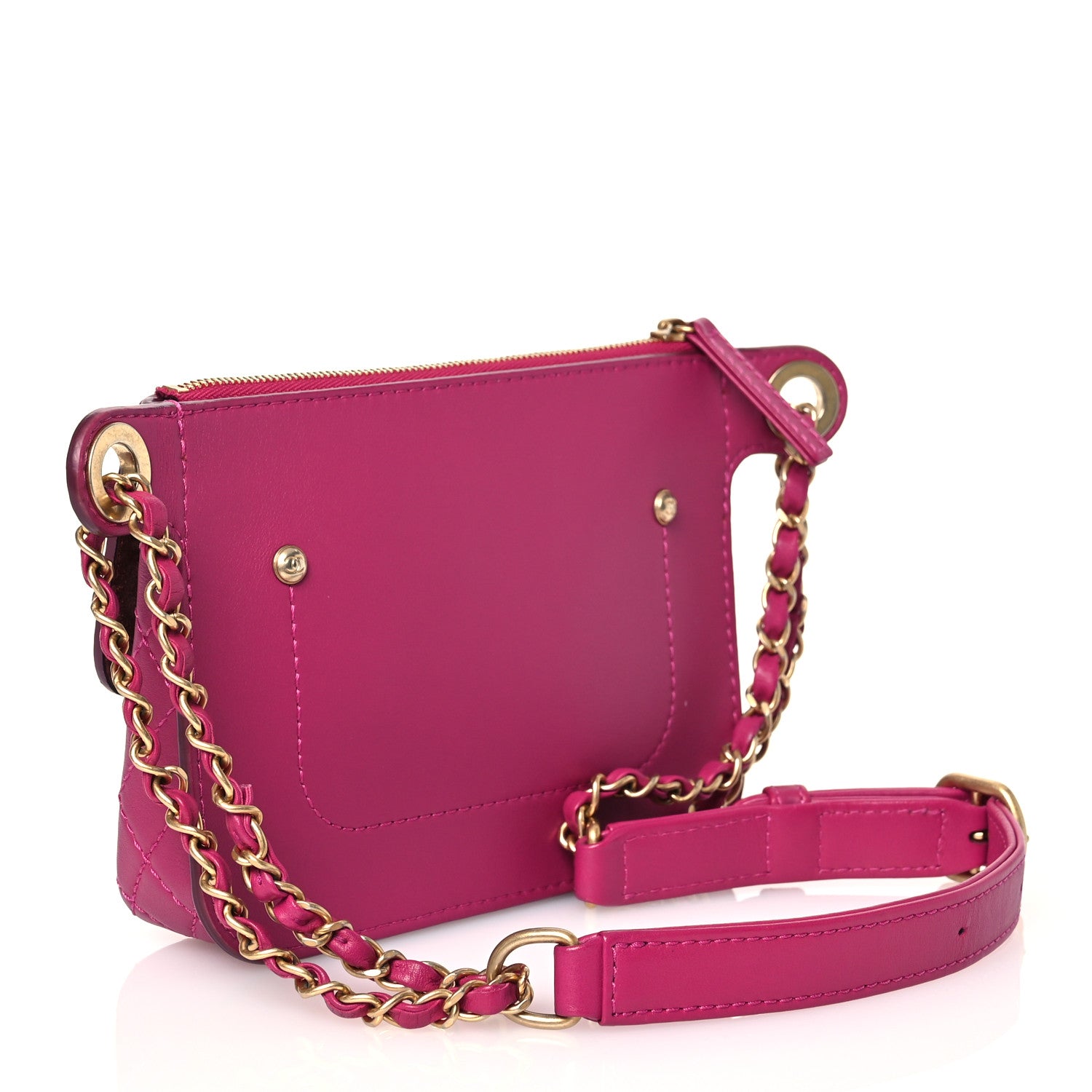 Chanel Calfskin Quilted Waist Bag With Coin Purse Fuchsia 3 of 11