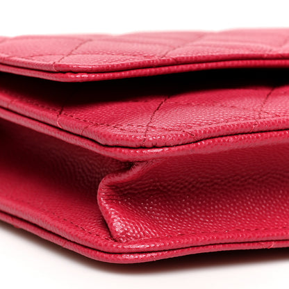Chanel Caviar Quilted Wallet On Chain WOC Dark Pink 9 of 10