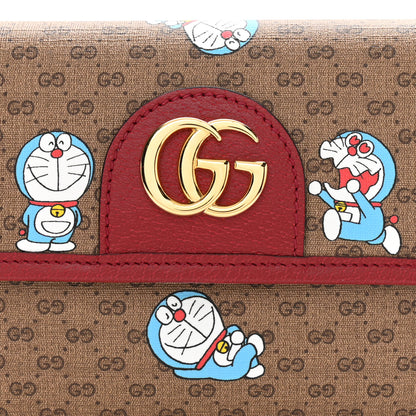 Gucci X DORAEMON Mini Vintage GG Supreme Monogram Web Slim Belt Bag Beige Cherry Red 8 of 10