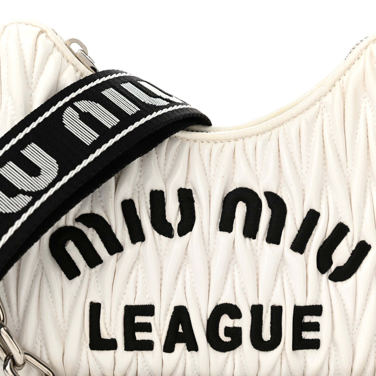 Nappa Matelasse Lux League Crossbody Bag White Black