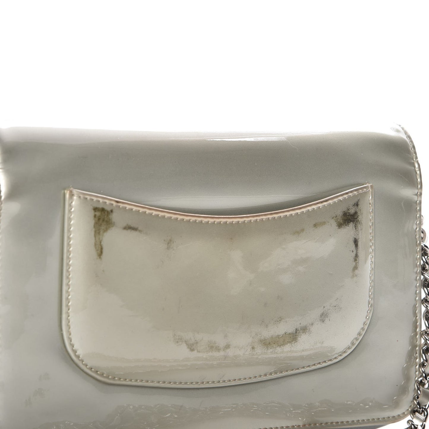 Patent Strass Wallet On Chain WOC Silver