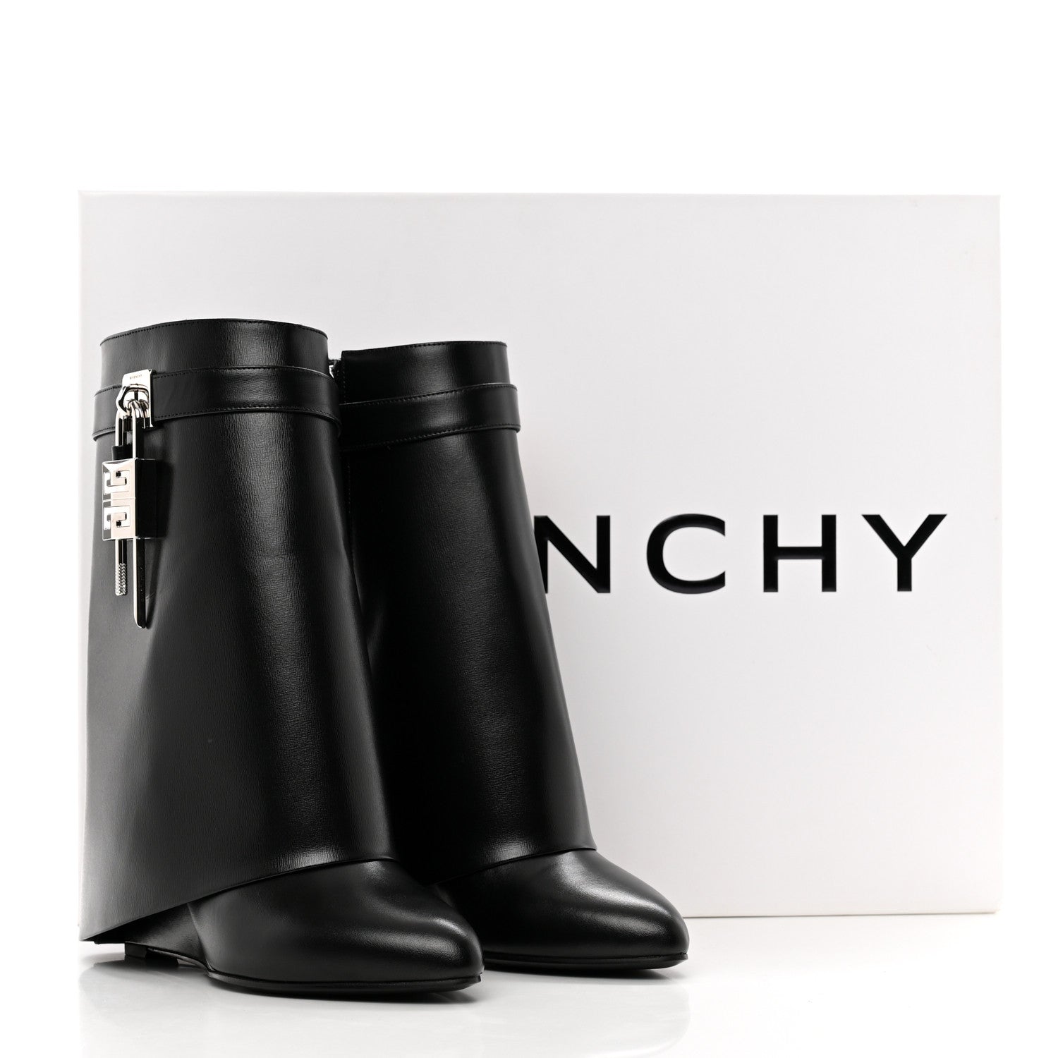Givenchy Calfskin Shark Lock Ankle Boots 40 Black 8 of 8