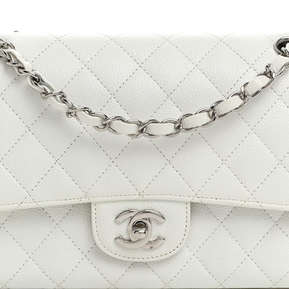 Chanel Caviar Quilted Medium Double Flap White 8 of 11