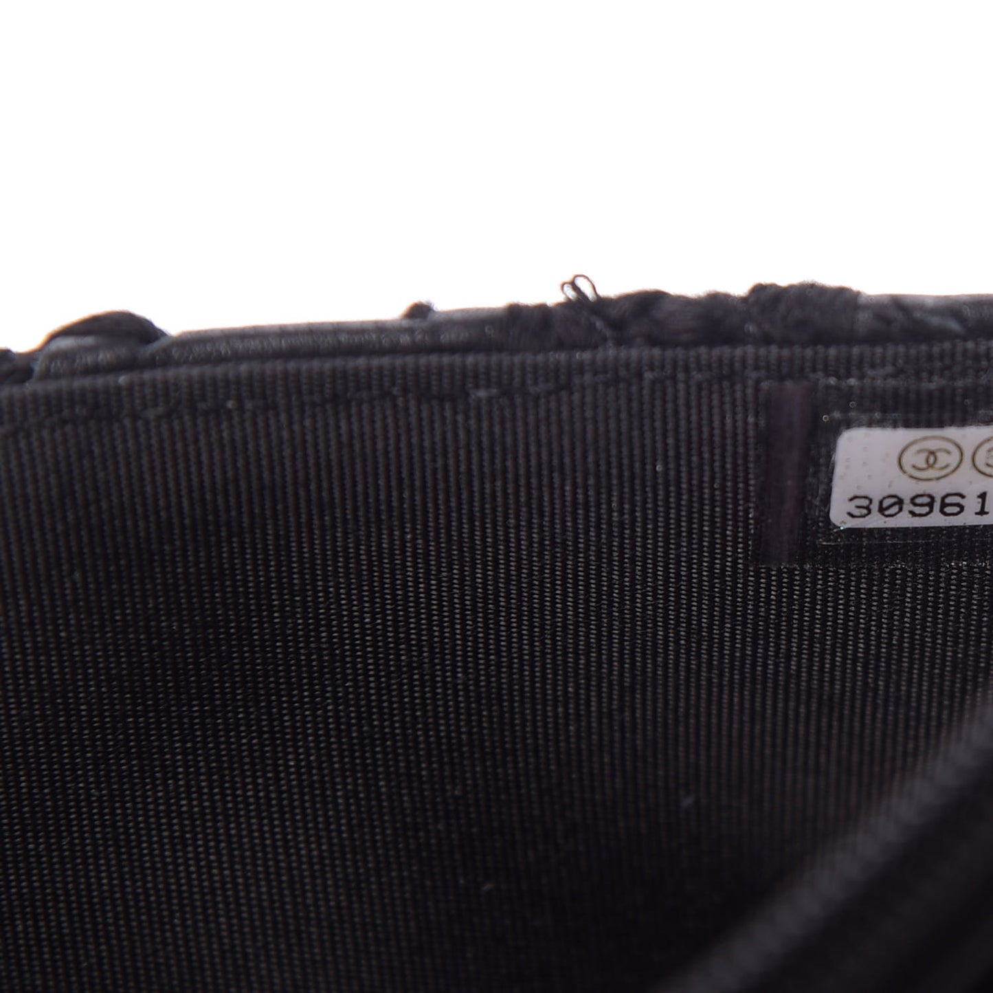 Calfskin Crochet 19 Wallet On Chain WOC Black
