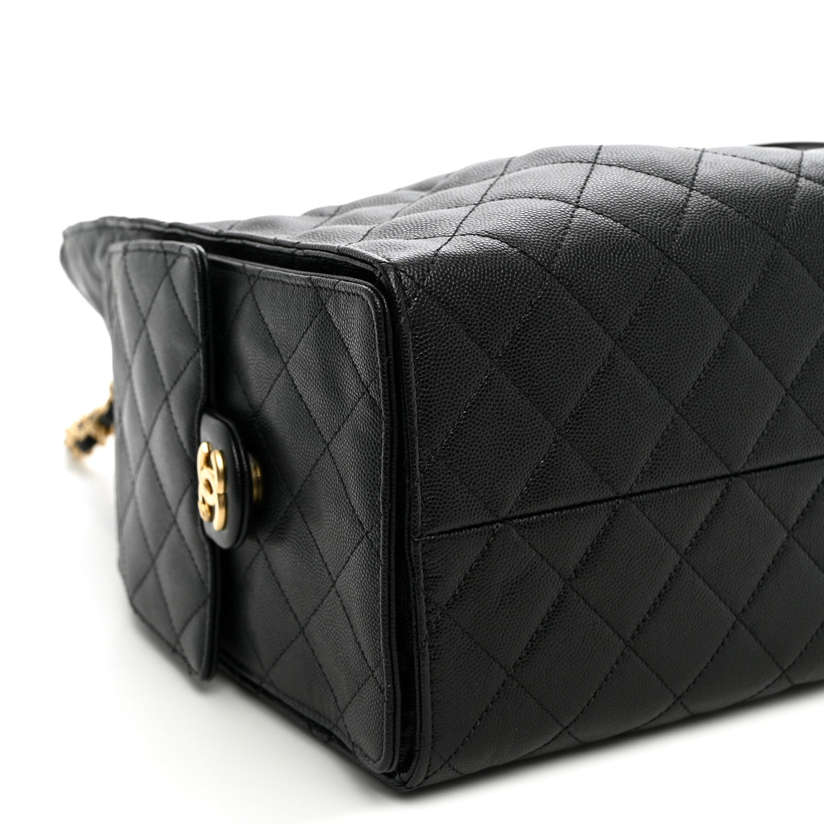Caviar Quilted Medium Chanel 25 Handbag Black