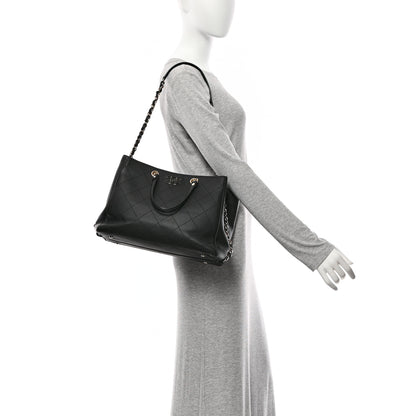 Chanel Bullskin Stitched Medium Shopping Bag Black 2 of 10