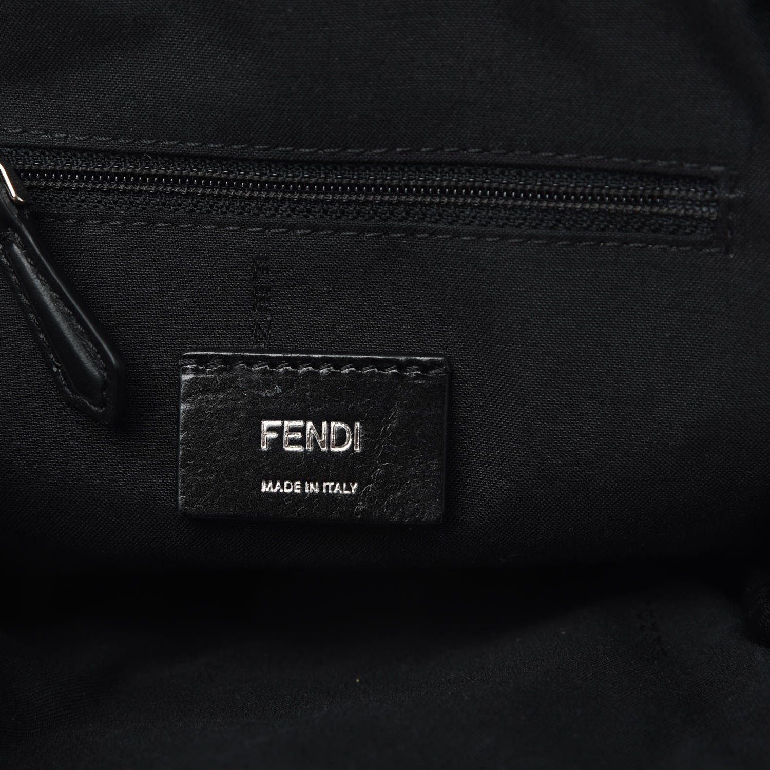 Fendi Glazed Fabric Vitello Liberty FF 1974 Diagonal Sling Bag Tobacco Moresco Black 5 of 8