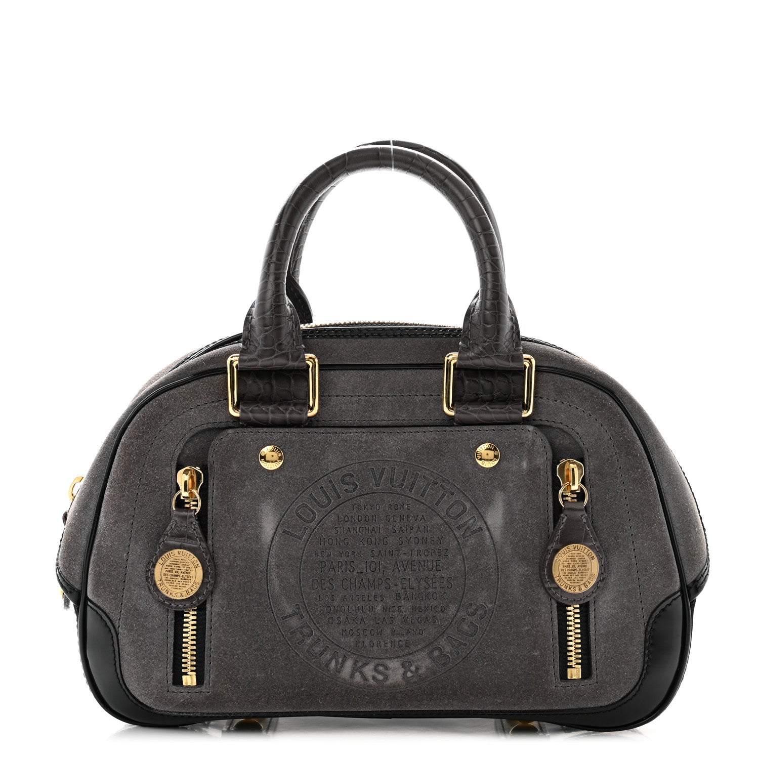 Louis Vuitton Havane Stamped Trunk Bowler PM Gray 1 of 11