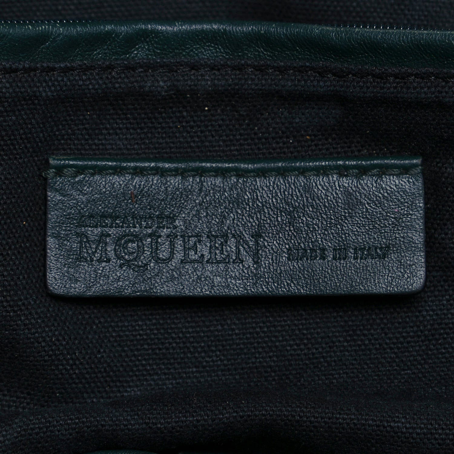 Alexander McQueen Pebbled Calfskin Large Skull Padlock Zip Around Tote Dark Green 6 of 28