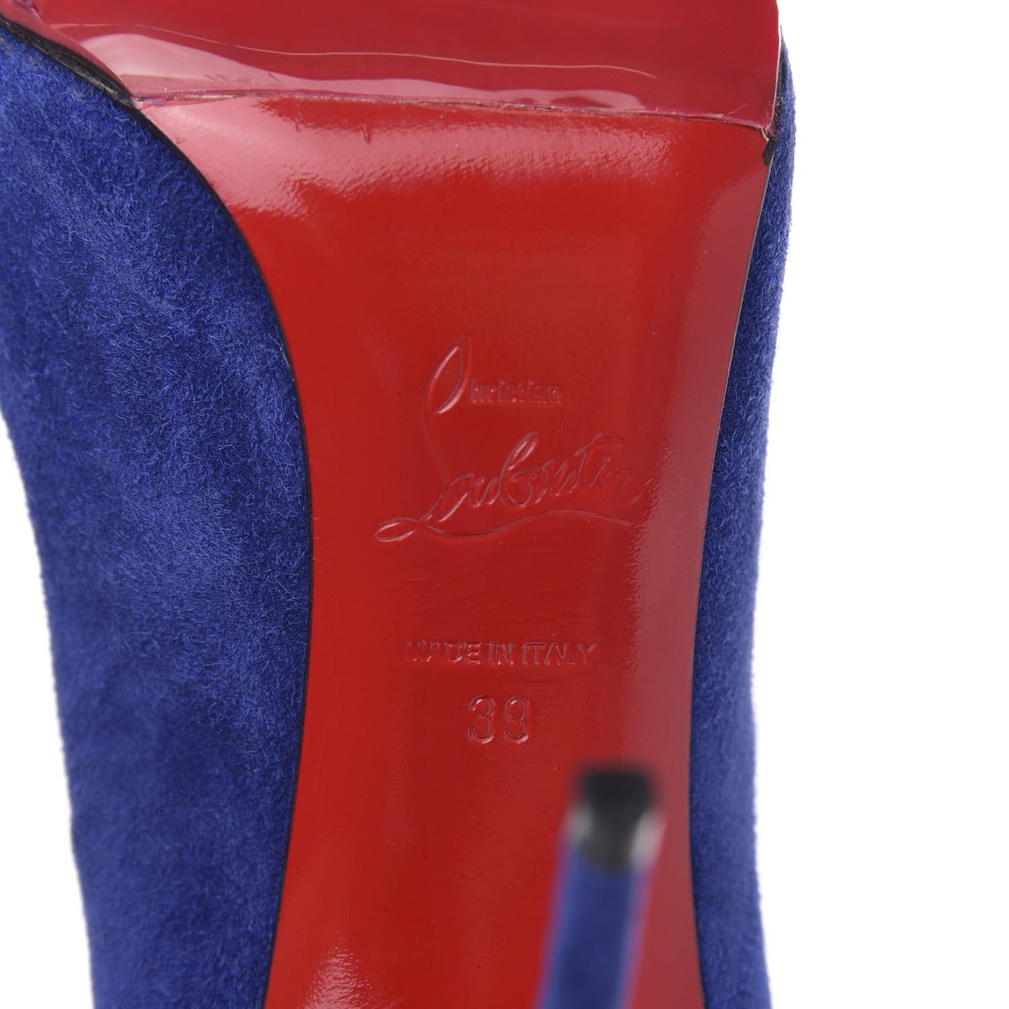 Veau Velours Pigalle Follies 100 Pumps 39 Metal Blue