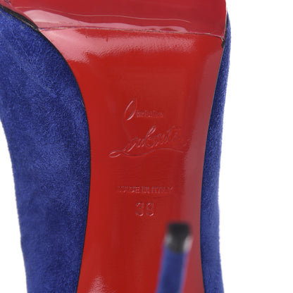 Christian Louboutin Veau Velours Pigalle Follies 100 Pumps 39 Metal Blue 6 of 7
