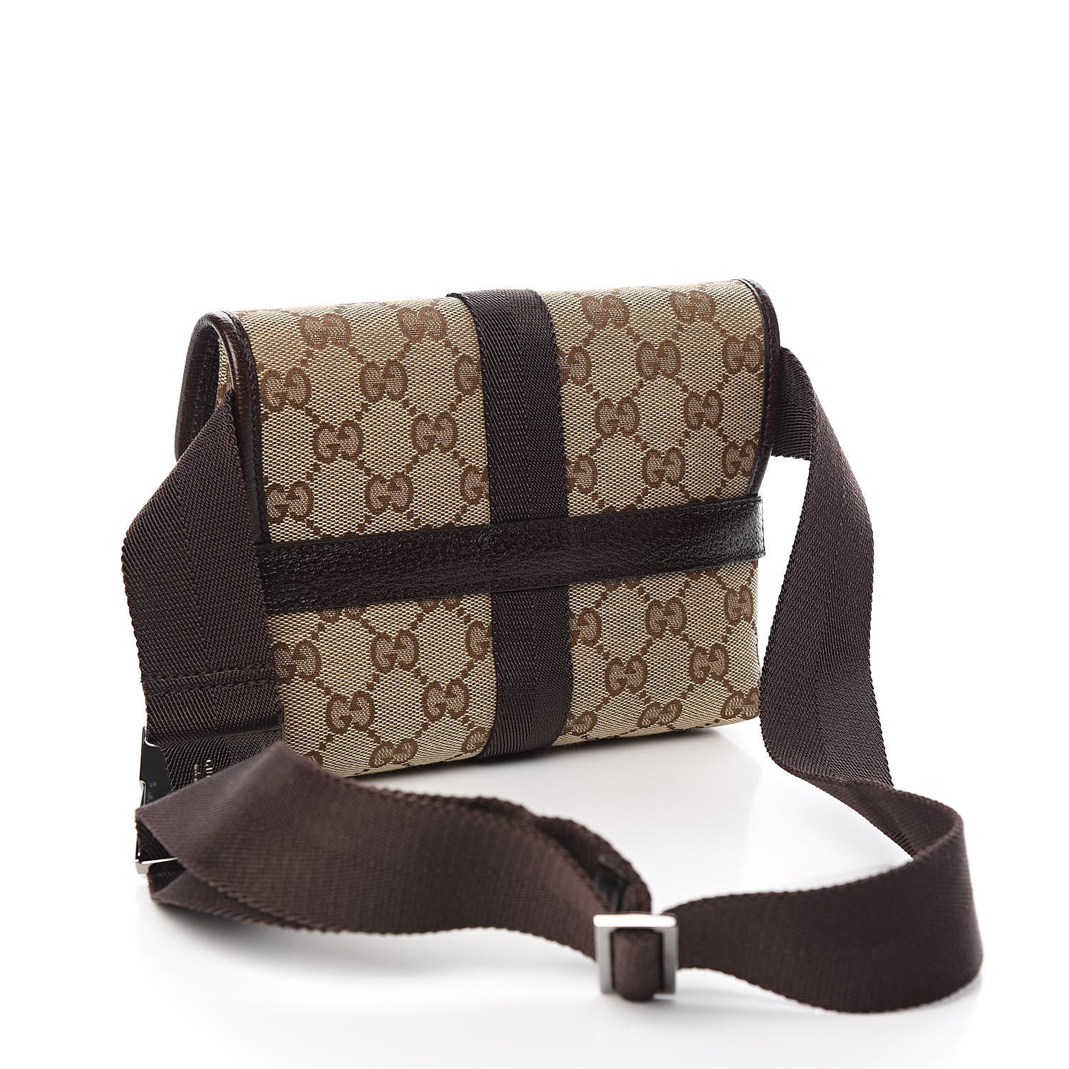 Gucci Monogram Waist Pouch Bag Dark Brown 3 of 10