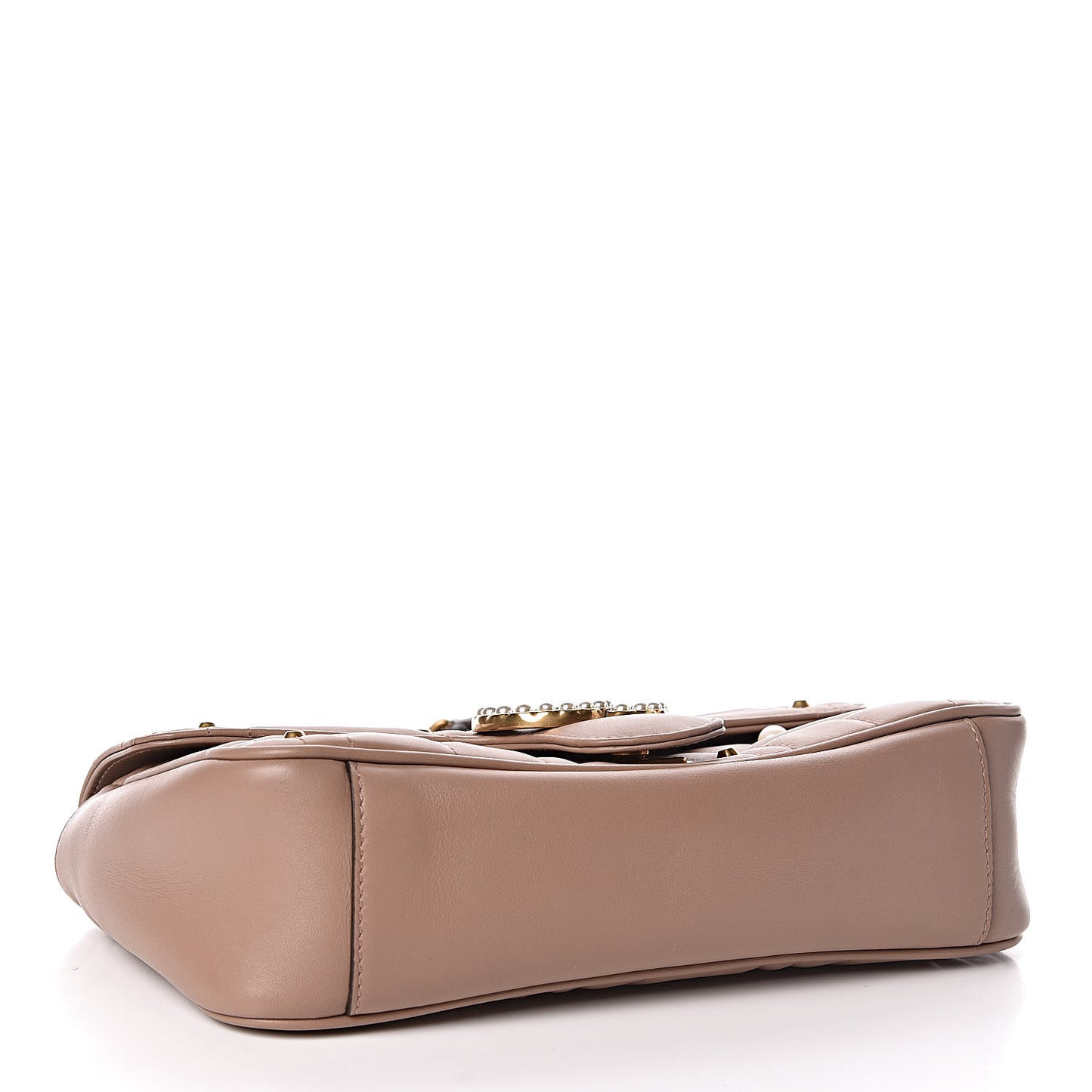 Calfskin Matelasse Studded Mini Pearly GG Marmont Shoulder Bag Porcelain Rose