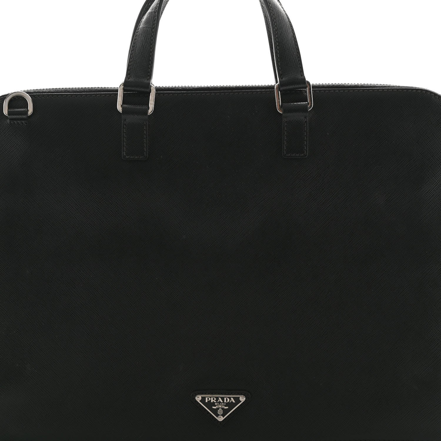 Prada Saffiano Travel Briefcase Black 8 of 11