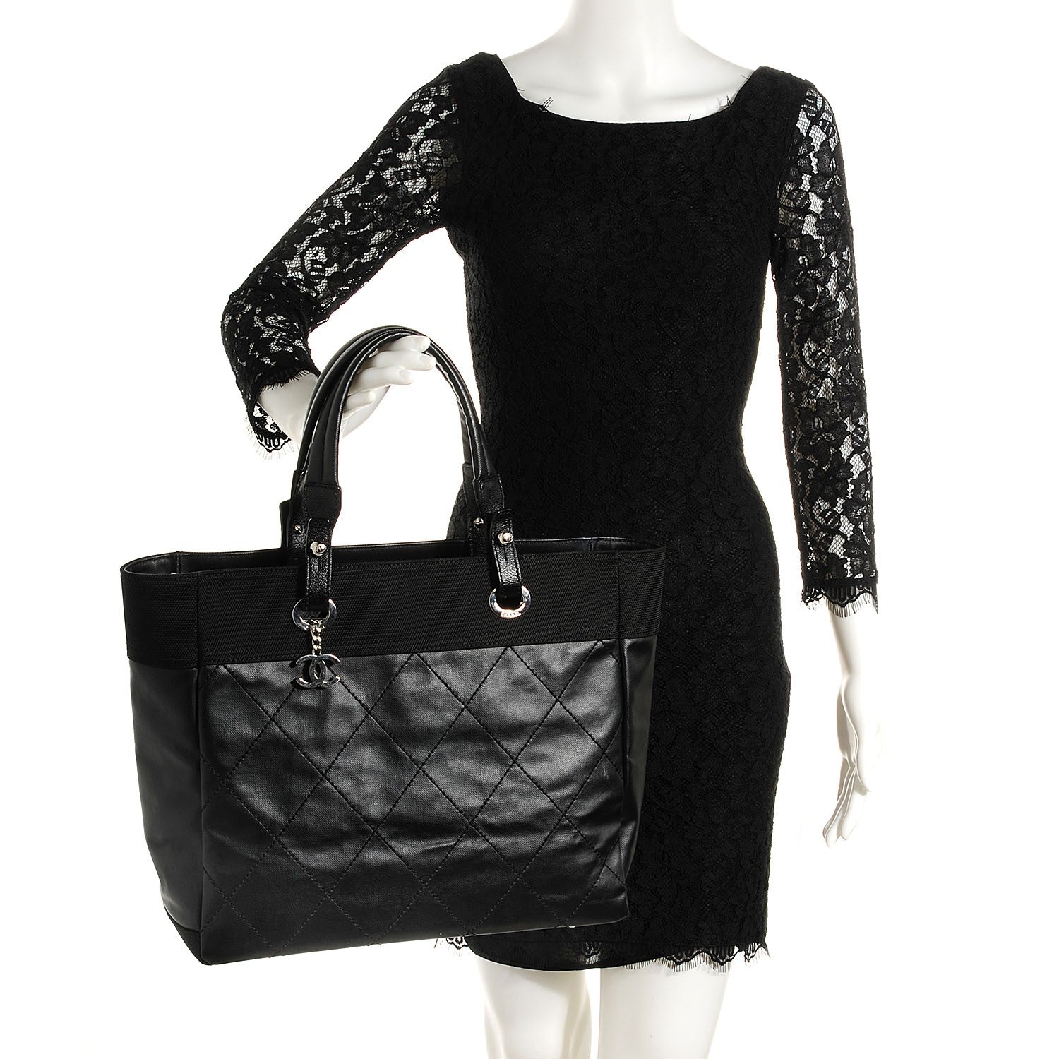 Chanel Coated Canvas Large Paris Biarritz Tote Black 2 of 8