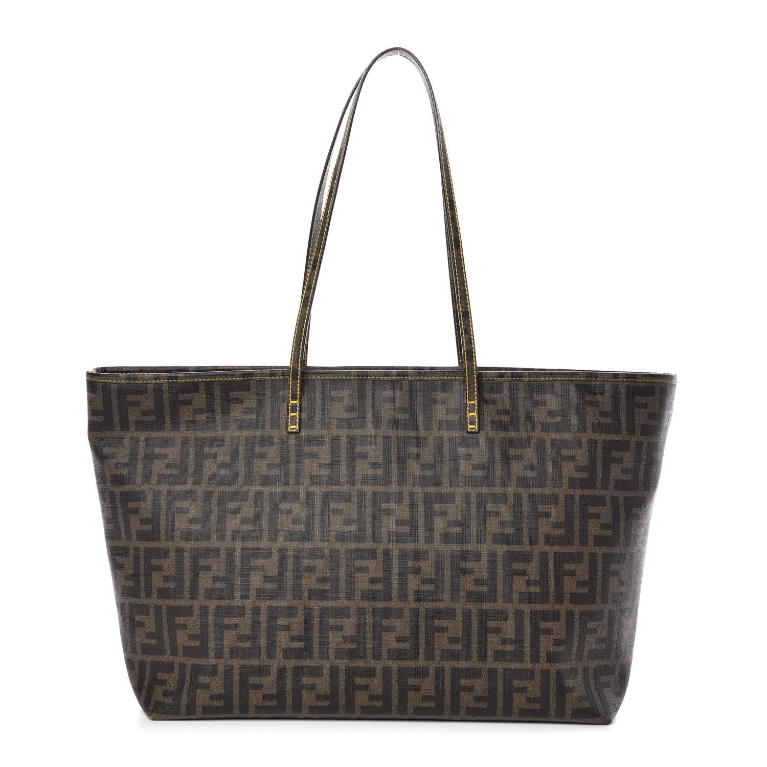 Fendi Zucca Spalmati Medium Roll Tote Tobacco Giallo 1 of 10